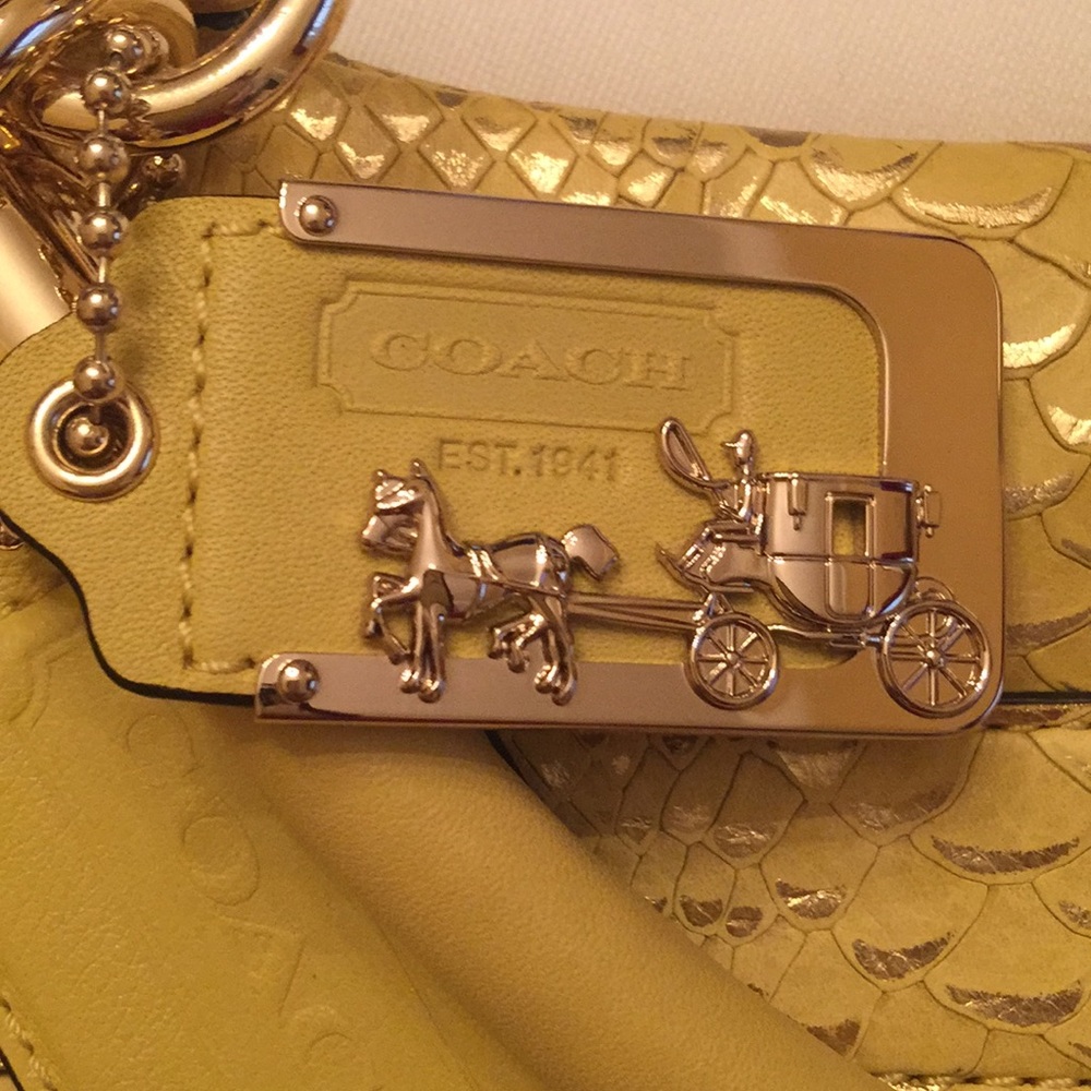 Nwt Coach Pinnacle Embossed Metallic Python - image 2